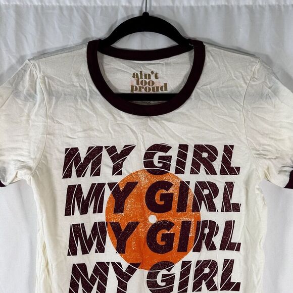 ain't too proud Temptations Shirt Women's Medium White Red Graphic Print - Picture 2 of 9